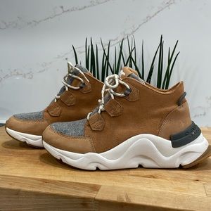 SOREL Kinetic RNEGD Caribou Shoe in Tawny Buff/Quarry